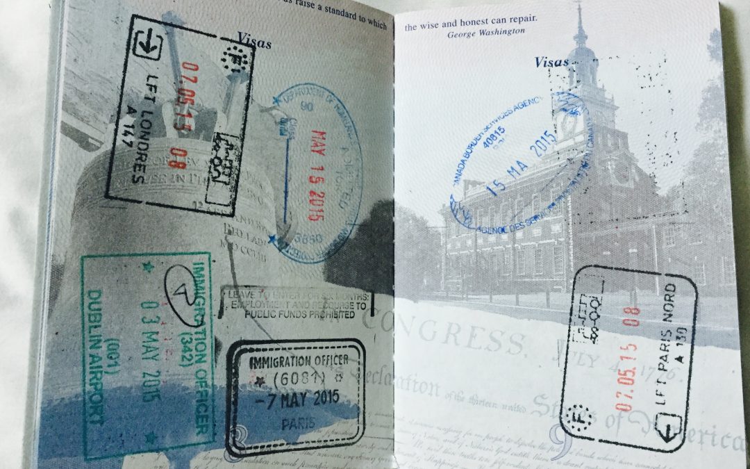 Passport Page with Visa Stamps