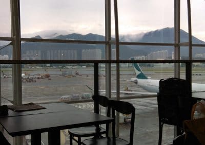 View from dining area across apron