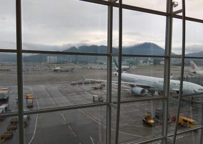 View from dining area across apron