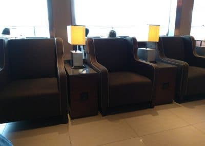 Armchair seating in rear lounge