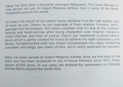 Malaysia Airlines Business Menu Page 1
