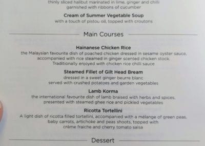Malaysia Airlines Business Menu Page 4